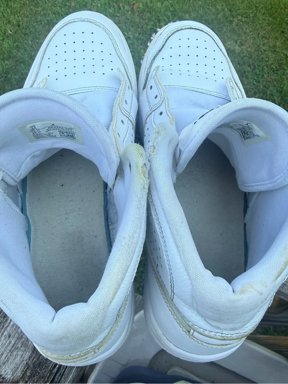 Jordan White High-Top Sneaker Inner Label View